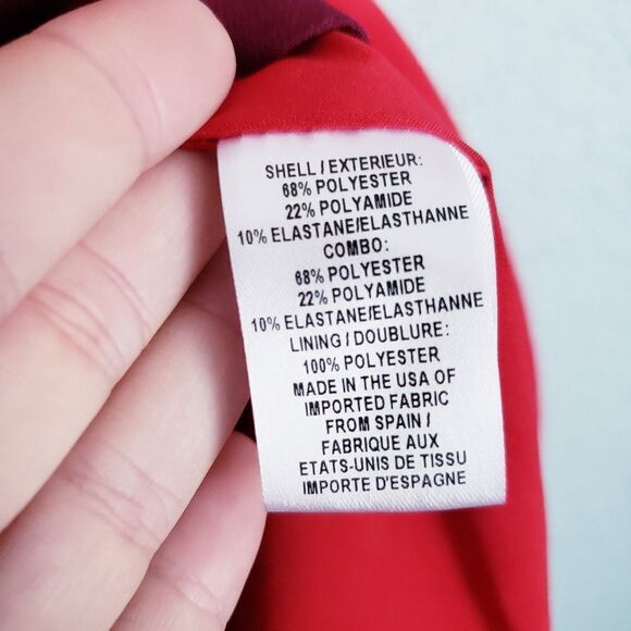 Milly Burgundy and Red Colorblock Dress - Picture 9 of 9